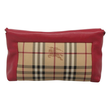 BURBERRY Nova Check Shoulder Bag PVC Pink Beige gold Auth KD447 - 0