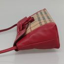 BURBERRY Nova Check Shoulder Bag PVC Pink Beige gold Auth KD447-4