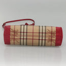 BURBERRY Nova Check Shoulder Bag PVC Pink Beige gold Auth KD447-5