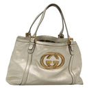 GUCCI Interlocking Tote Bag Leather Gold 162094 Auth KD453-1