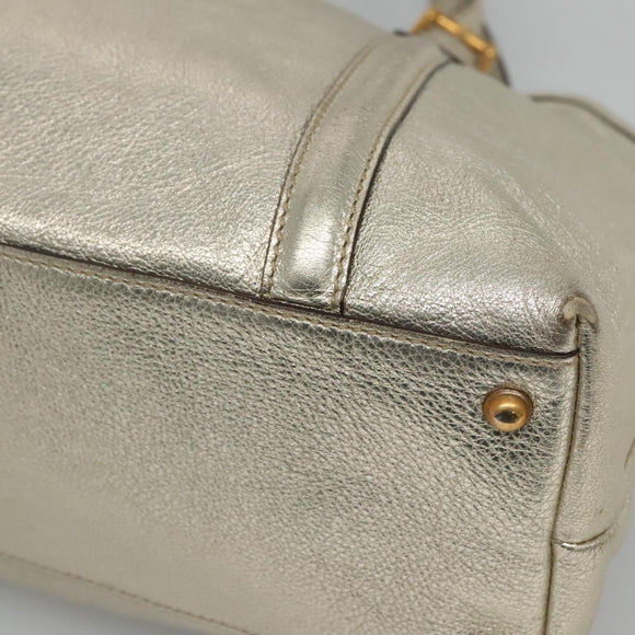 GUCCI Interlocking Tote Bag Leather Gold 162094 Auth KD453