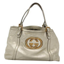 GUCCI Interlocking Tote Bag Leather Gold 162094 Auth KD453-13
