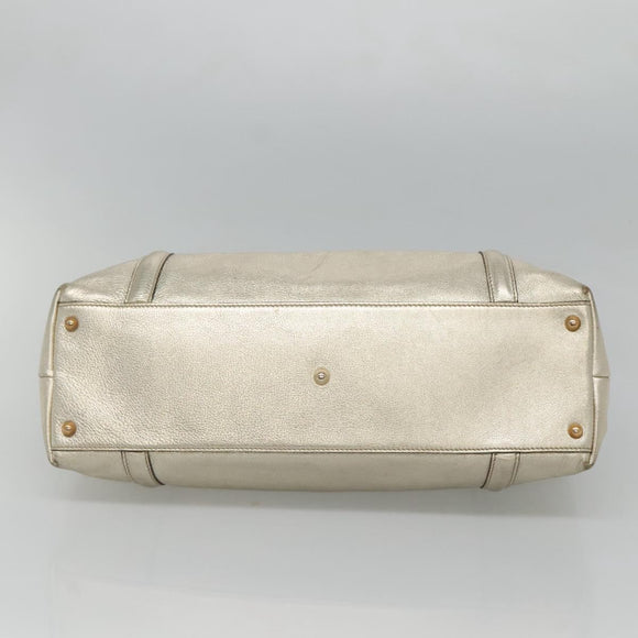 GUCCI Interlocking Tote Bag Leather Gold 162094 Auth KD453