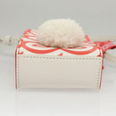 FENDI Bunny Mark Jacobs Collaboration Bag Leather White Red Silver Auth KD455-5