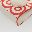 FENDI Bunny Mark Jacobs Collaboration Bag Leather White Red Silver Auth KD455-17