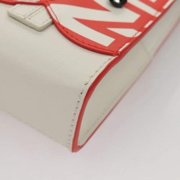 FENDI Bunny Mark Jacobs Collaboration Bag Leather White Red Silver Auth KD455