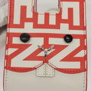 FENDI Bunny Mark Jacobs Collaboration Bag Leather White Red Silver Auth KD455-20