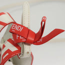 FENDI Bunny Mark Jacobs Collaboration Bag Leather White Red Silver Auth KD455-9