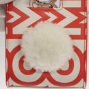FENDI Bunny Mark Jacobs Collaboration Bag Leather White Red Silver Auth KD455-21