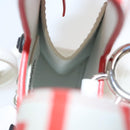 FENDI Bunny Mark Jacobs Collaboration Bag Leather White Red Silver Auth KD455-24