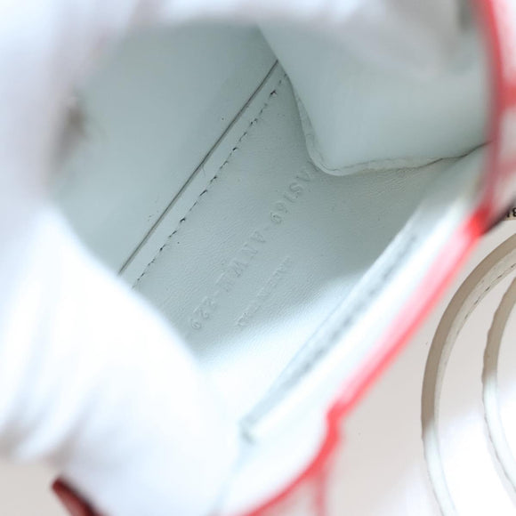 FENDI Bunny Mark Jacobs Collaboration Bag Leather White Red Silver Auth KD455