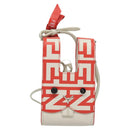 FENDI Bunny Mark Jacobs Collaboration Bag Leather White Red Silver Auth KD455-13