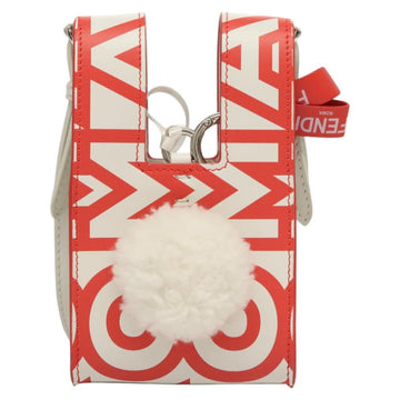 FENDI Bunny Mark Jacobs Collaboration Bag Leather White Red Silver Auth KD455 - 0