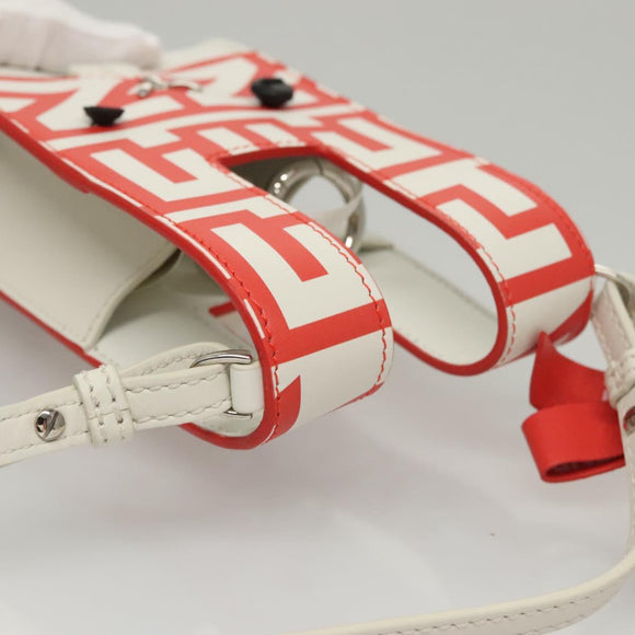 FENDI Bunny Mark Jacobs Collaboration Bag Leather White Red Silver Auth KD455