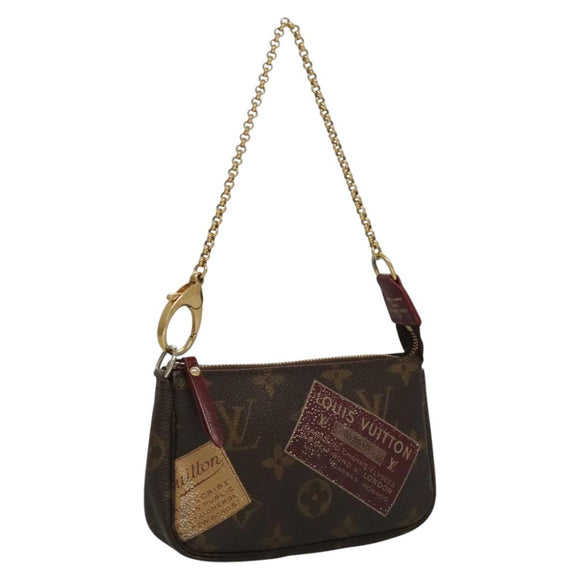 LOUIS VUITTON Monogram Label Mini Pochette Accessoires Pouch M63798 Auth KD465