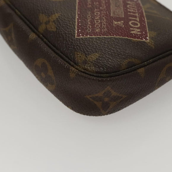 LOUIS VUITTON Monogram Label Mini Pochette Accessoires Pouch M63798 Auth KD465
