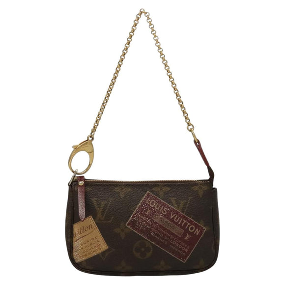 LOUIS VUITTON Monogram Label Mini Pochette Accessoires Pouch M63798 Auth KD465
