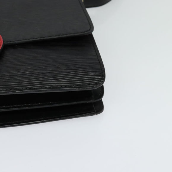 LOUIS VUITTON Epi Free Run Bicolor Shoulder Bag Red Black M52417 LV Auth KD479