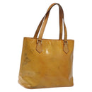 LOUIS VUITTON Monogram Vernis Houston Hand Bag Beige M91004 LV Auth KD482-1