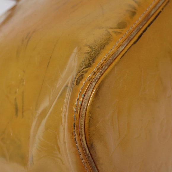 LOUIS VUITTON Monogram Vernis Houston Hand Bag Beige M91004 LV Auth KD482