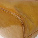 LOUIS VUITTON Monogram Vernis Houston Hand Bag Beige M91004 LV Auth KD482-16