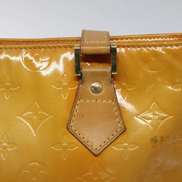 LOUIS VUITTON Monogram Vernis Houston Hand Bag Beige M91004 LV Auth KD482