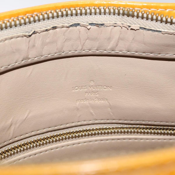 LOUIS VUITTON Monogram Vernis Houston Hand Bag Beige M91004 LV Auth KD482