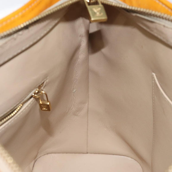 LOUIS VUITTON Monogram Vernis Houston Hand Bag Beige M91004 LV Auth KD482