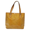 LOUIS VUITTON Monogram Vernis Houston Hand Bag Beige M91004 LV Auth KD482-13