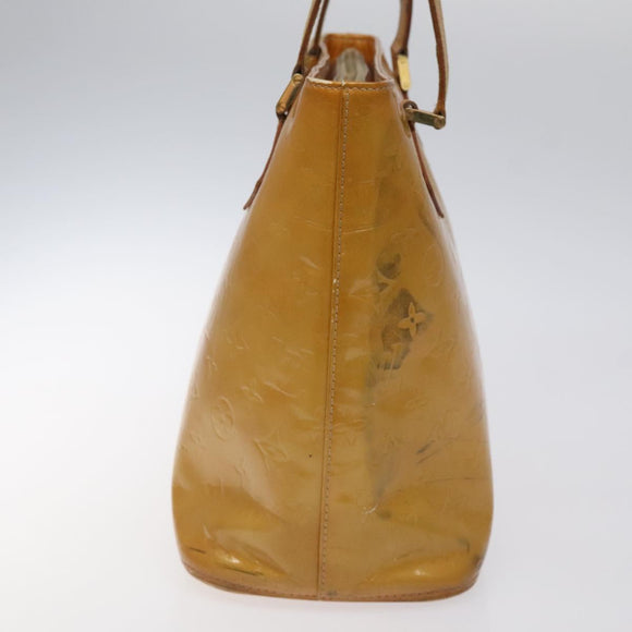 LOUIS VUITTON Monogram Vernis Houston Hand Bag Beige M91004 LV Auth KD482