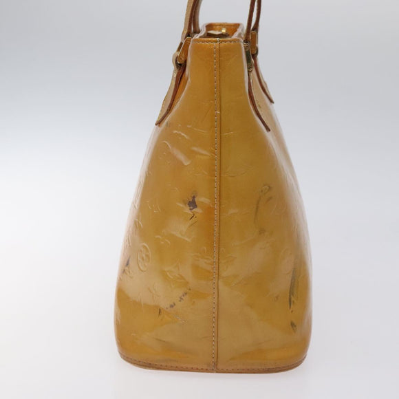 LOUIS VUITTON Monogram Vernis Houston Hand Bag Beige M91004 LV Auth KD482