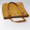 LOUIS VUITTON Monogram Vernis Houston Hand Bag Beige M91004 LV Auth KD482-6