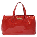 LOUIS VUITTON Vernis Wilshire Boulevard Hand Bag Rose Pop M93643 LV Auth KD489-13