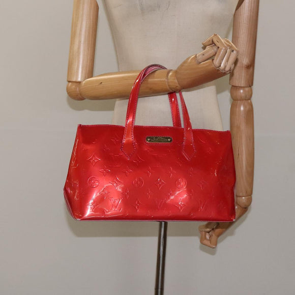 LOUIS VUITTON Vernis Wilshire Boulevard Hand Bag Rose Pop M93643 LV Auth KD489