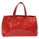 LOUIS VUITTON Vernis Wilshire Boulevard Hand Bag Rose Pop M93643 LV Auth KD489-2