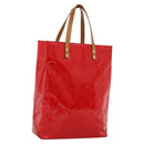LOUIS VUITTON Monogram Vernis Reade MM Hand Bag Red Rouge M91086 LV Auth KD490-1