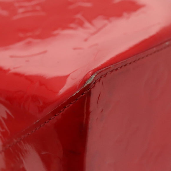 LOUIS VUITTON Monogram Vernis Reade MM Hand Bag Red Rouge M91086 LV Auth KD490