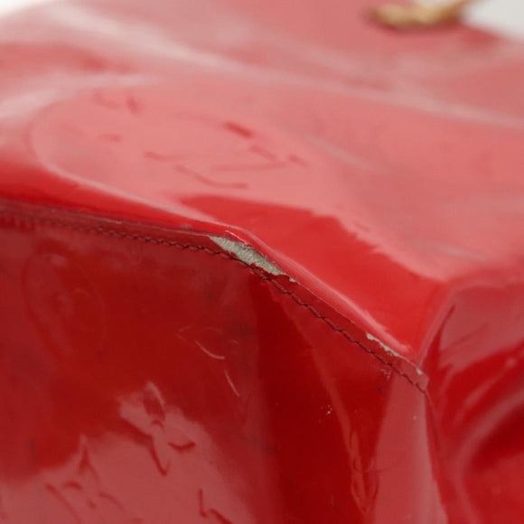 LOUIS VUITTON Monogram Vernis Reade MM Hand Bag Red Rouge M91086 LV Auth KD490
