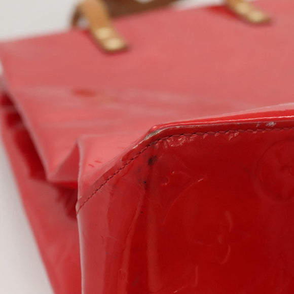 LOUIS VUITTON Monogram Vernis Reade MM Hand Bag Red Rouge M91086 LV Auth KD490