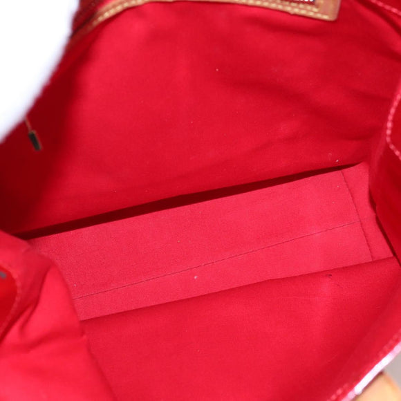 LOUIS VUITTON Monogram Vernis Reade MM Hand Bag Red Rouge M91086 LV Auth KD490