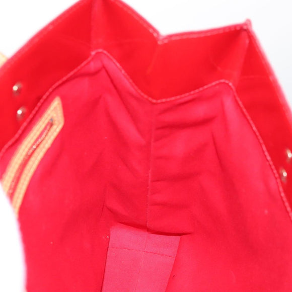 LOUIS VUITTON Monogram Vernis Reade MM Hand Bag Red Rouge M91086 LV Auth KD490