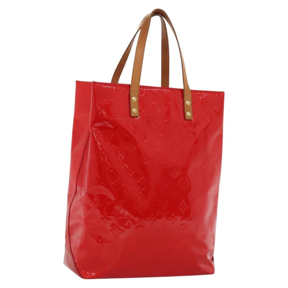 LOUIS VUITTON Monogram Vernis Reade MM Hand Bag Red Rouge M91086 LV Auth KD490