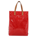 LOUIS VUITTON Monogram Vernis Reade MM Hand Bag Red Rouge M91086 LV Auth KD490-13