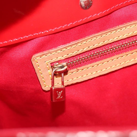 LOUIS VUITTON Monogram Vernis Reade MM Hand Bag Red Rouge M91086 LV Auth KD490