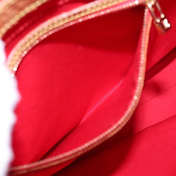 LOUIS VUITTON Monogram Vernis Reade MM Hand Bag Red Rouge M91086 LV Auth KD490