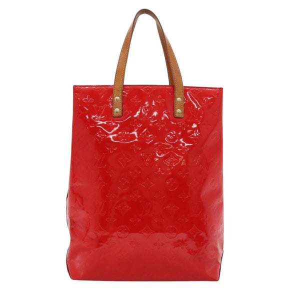 LOUIS VUITTON Monogram Vernis Reade MM Hand Bag Red Rouge M91086 LV Auth KD490