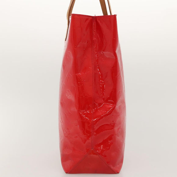 LOUIS VUITTON Monogram Vernis Reade MM Hand Bag Red Rouge M91086 LV Auth KD490