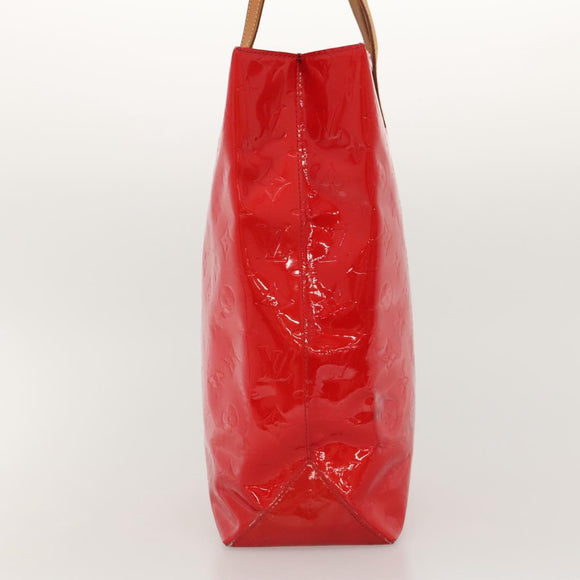 LOUIS VUITTON Monogram Vernis Reade MM Hand Bag Red Rouge M91086 LV Auth KD490