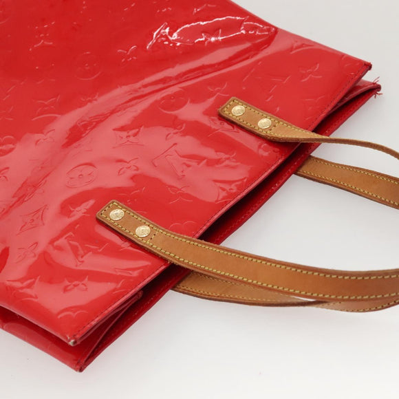 LOUIS VUITTON Monogram Vernis Reade MM Hand Bag Red Rouge M91086 LV Auth KD490