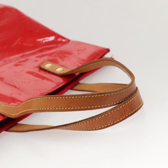LOUIS VUITTON Monogram Vernis Reade MM Hand Bag Red Rouge M91086 LV Auth KD490
